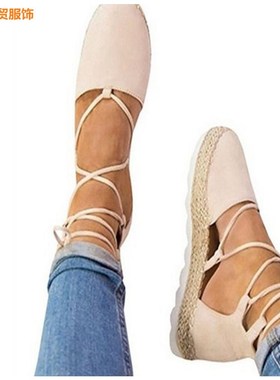 Sls cross straps flat heel rope women's shoes