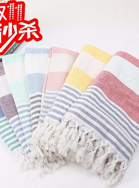 纯棉流苏沙滩披巾铺巾野餐坐巾Turkish beach  bath cotton towel