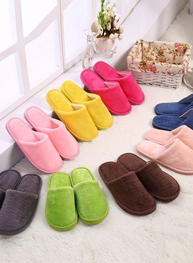 17cotton plush slipper winter warm women men slippers indoor