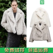 4360 秋冬新款 246 效果外套 4360246 女装 人造皮草翻领长袖