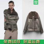 3548243 秋冬女装 皮毛一体加厚抓绒双面夹克外套女 802