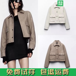 新款 3046260 女装 软质毛呢夹克外套 704 短款 春季