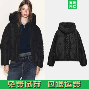 秋冬季新品女装短款风帽防水防风厚夹克外套连帽棉衣 6318222 800