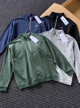 2025秋冬新款ALO金智秀同款圆领情侣半拉炼宽松运动休闲卫衣潮牌