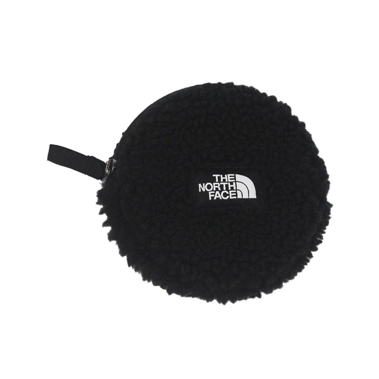 TheNorthFace/北面 毛绒拉链开合圆挂包零钱钥匙包 黑色