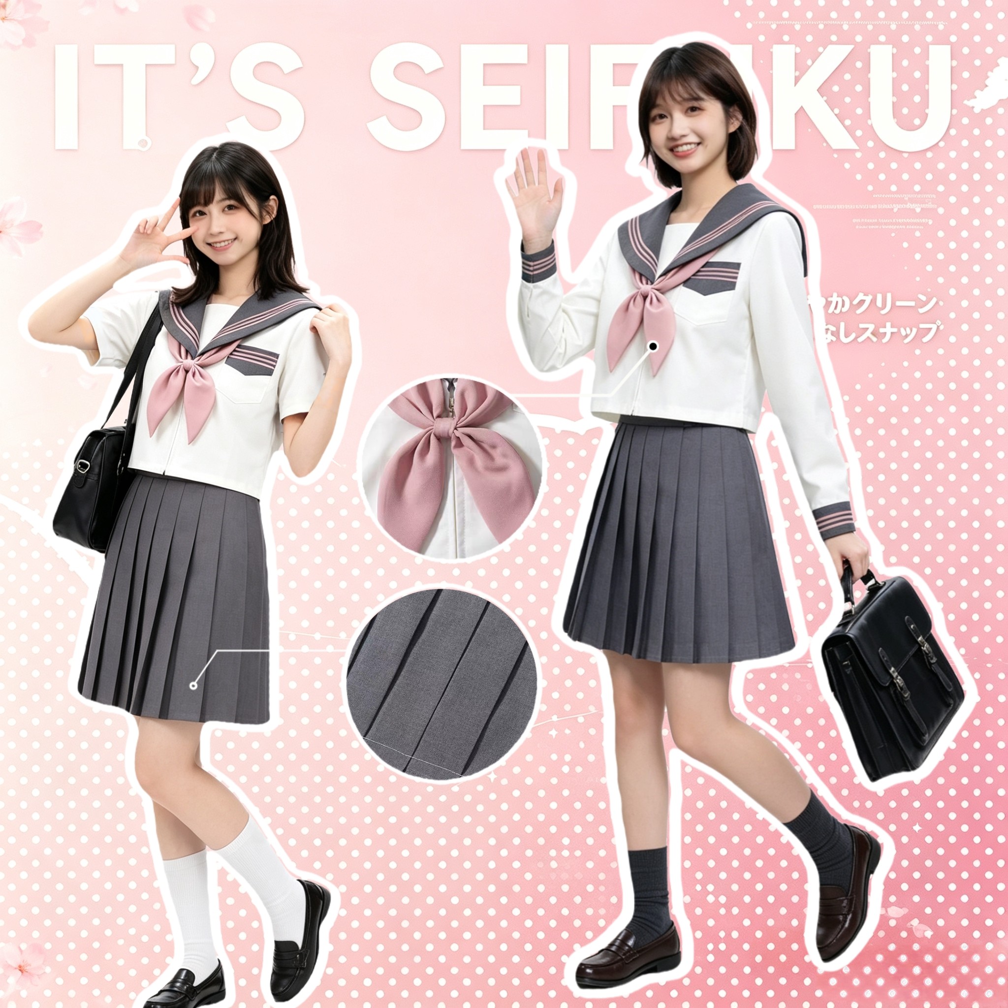 jk制服套装衬衫袜子原创裙子格裙领结水手服堆堆袜外套学院风女童