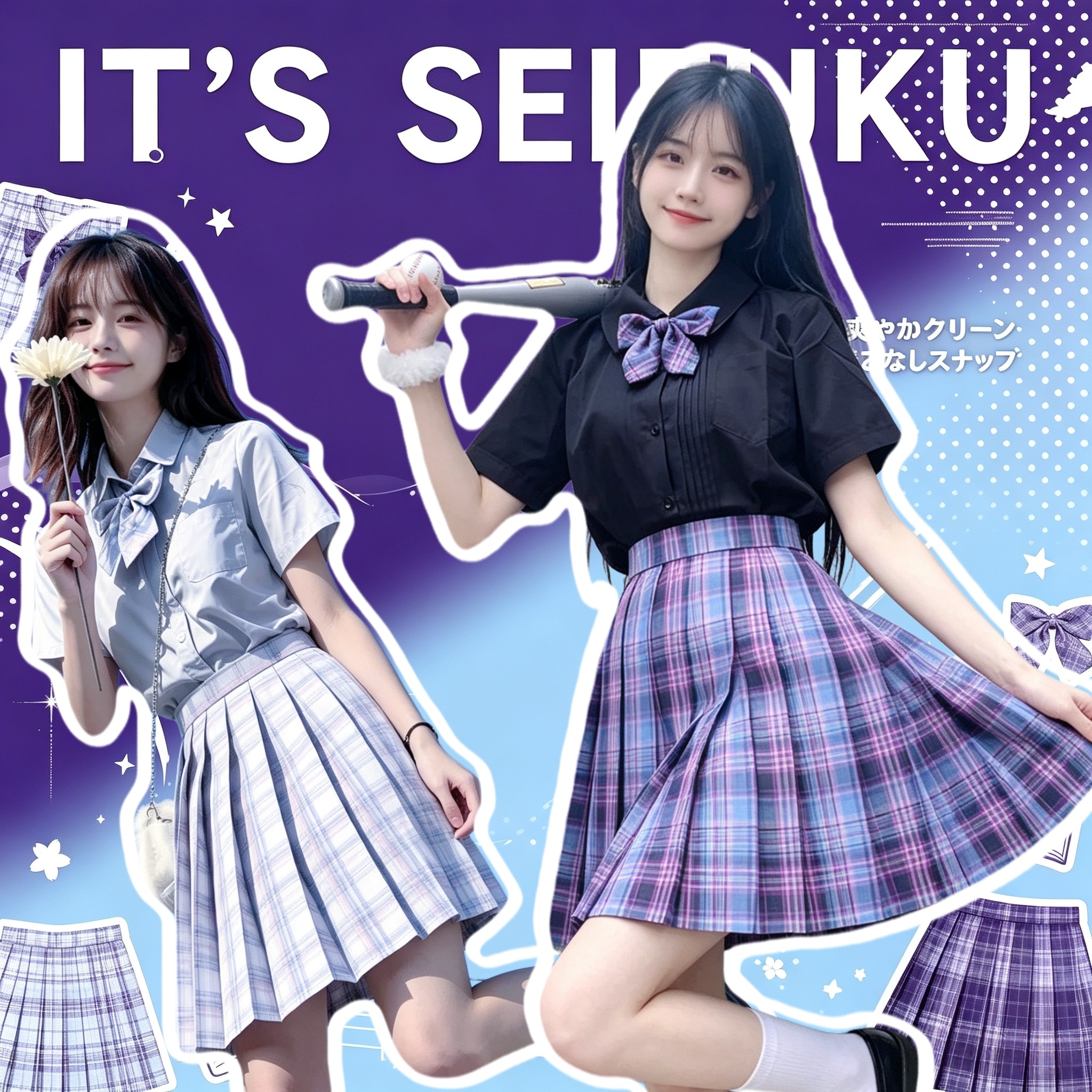 jk制服套装衬衫袜子原创裙子格裙领结水手服堆堆袜外套学院风女童