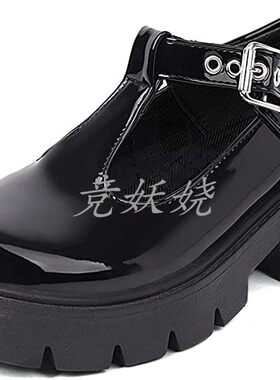 防水台T字绑带玛丽珍浅口鞋