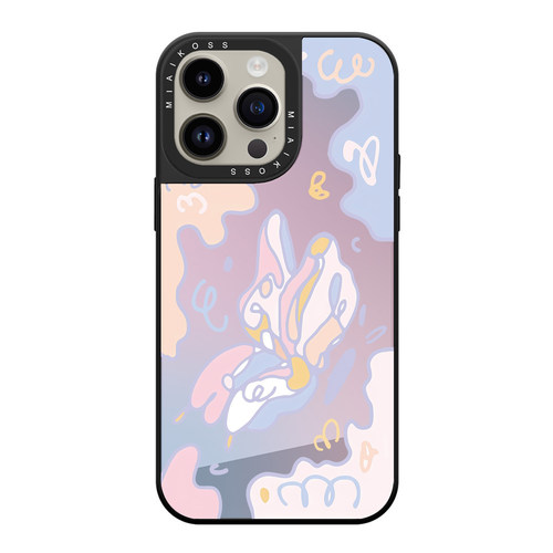 MIAIKOSS彩色云朵线条幻彩蝴蝶适用iPhone18Promax苹果17手机壳潮牌14防摔套13个性12女15/16可爱磁吸艺术家