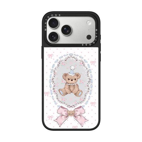 MIAIKOSS/妙吻联名复古蓝帽小棕熊蝴蝶结适用iPhone17Promax苹果16手机壳15潮牌14防摔套13个性12女11磁吸版