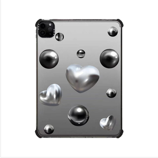 12.9 MIAIKOSS air8 11代防摔壳13 6保护套ipad10 妙吻联名金属爱心花花适用苹果iPad Pro11寸平板电脑mini7