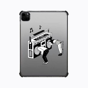 联名埋头音乐收音机适用苹果iPad Pro2022 11寸平板mini7/6保护套ipad10/11代air8防摔壳13/12.9 2024卡通A16