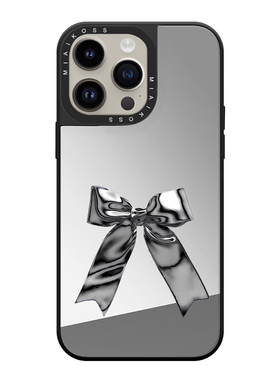 联名明星名井南同款黑色金属蝴蝶结适用iPhone16Promax苹果17手机壳潮牌14防摔套13个性12女15创意磁吸版精致