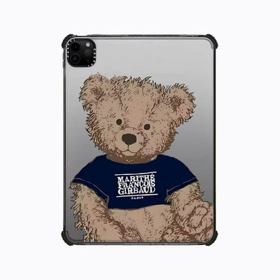 CASE联名MARITHE丹宁牛仔小熊适用苹果iPad Pro12.9寸平板保护套2024 Air第3/4/5/6/7代11寸卡通防摔壳mini