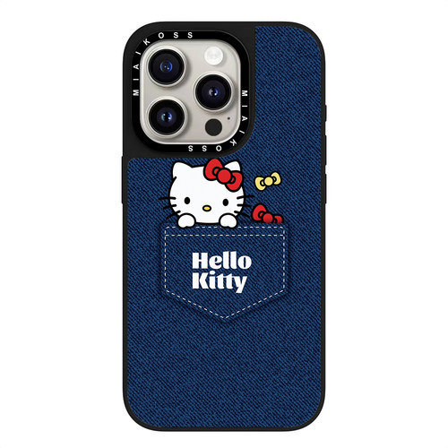 MIAIKOSS/妙吻联名哈喽KT牛仔裤凯蒂猫适用iPhone15Promax苹果17手机壳潮牌14防摔套13个性12女11明星卡通