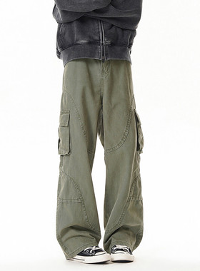 B221 美式ins暗黑高品质多口袋休闲工装裤子 LK24371-E70潮98