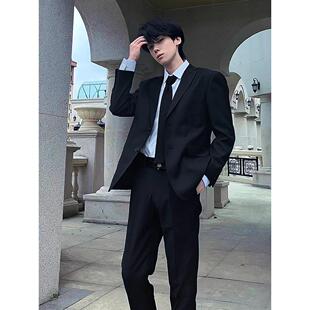 DK制服正式 男黑色西服外套大学生毕业班服正装 高级感商务套装 西装