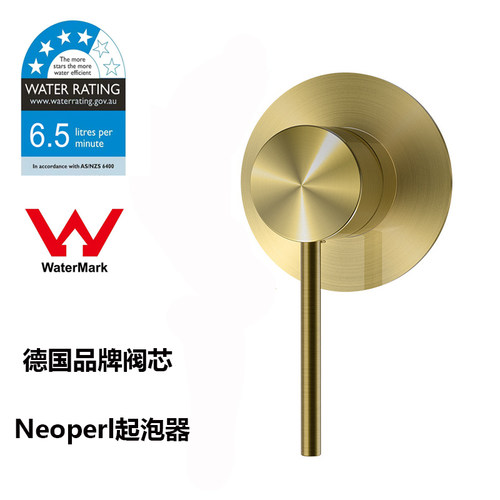 金色入墙式淋浴开关枪灰