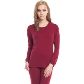 全棉 套装 清仓内衣女纯棉圆领薄长袖 秋冬全棉宽松高腰打底秋衣秋裤