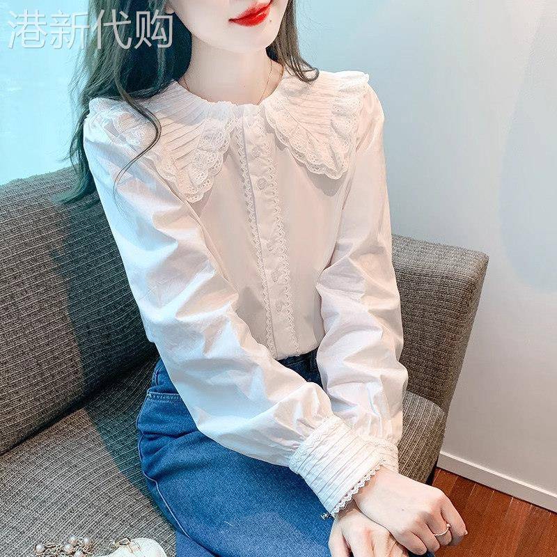 法式雪纺衬衫女长袖春秋薄款2025新款减龄洋气小衫娃娃领衬衣上衣