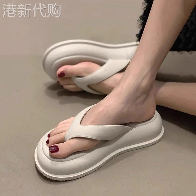厚底拖鞋女夏季外穿2025新款夹脚趾人字拖网红配裙子凉沙滩凉鞋女