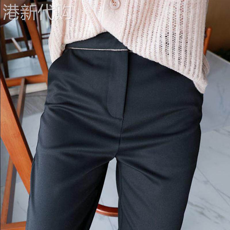 2025春秋新款西装裤女黑色九分高腰直筒哈伦小脚休闲直筒烟管裤子