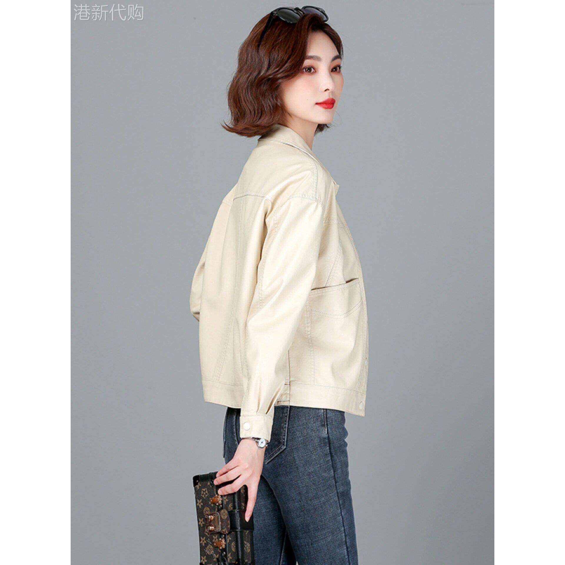 海宁真皮皮衣外套女2025年春秋季新款绵羊皮休闲短款机车服皮夹克