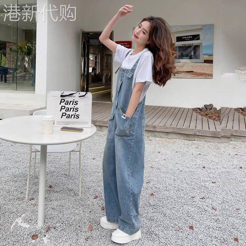 夏季套装女薄款2025新款韩版宽松短袖小个子减龄牛仔抱婴袋裤两件