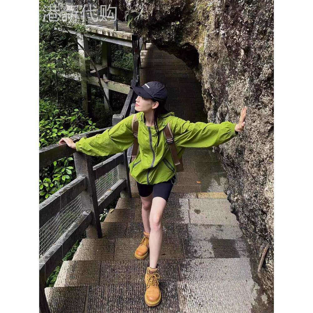 潮牌山系工装防晒衣女2025夏季新款户外运动冲锋衣登山服轻薄外套