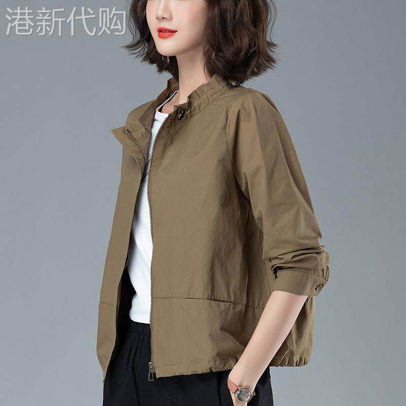 短外套女春秋薄款2025新款时尚洋气立领夹克百搭休闲拉链开衫上衣
