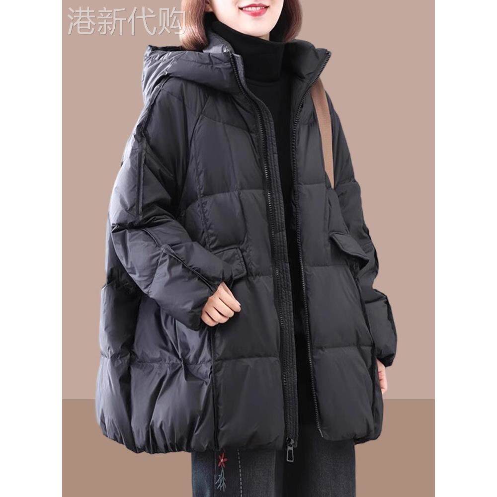 羽绒棉服女士秋冬季2025年新款加厚中长款连帽面包服棉衣棉袄外套