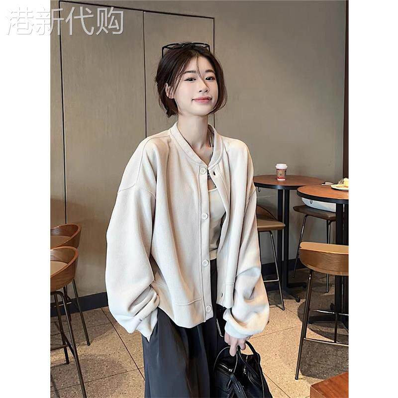 卫衣外套女春秋薄款2026新款时尚洋派宽松慵懒小个子休闲开衫上衣