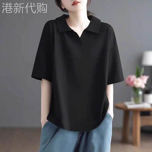 纯棉短袖t恤女夏季薄款2026新款文艺宽松显瘦时尚百搭打底衫上衣