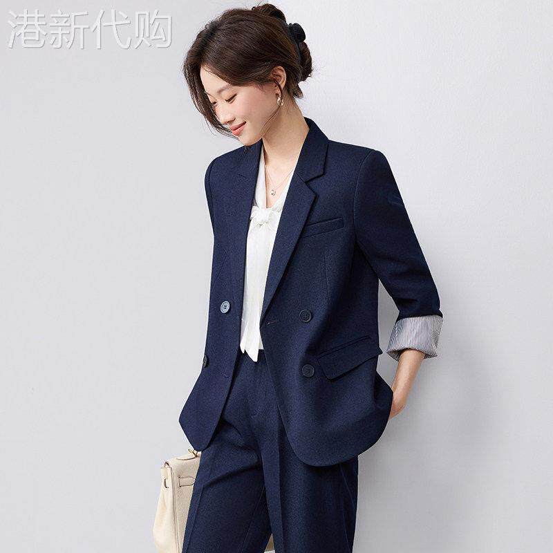 西装外套女春夏季新款休闲高级感气质百搭时尚双排扣正装西服套装