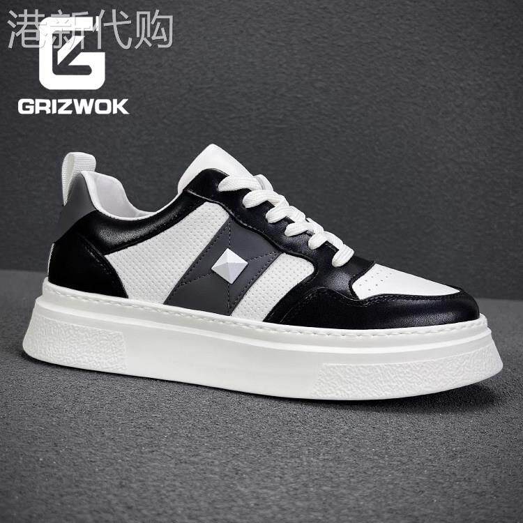 GRIZWOK休闲板鞋男鞋夏季镂空透气2026新款潮流轻便运动厚底潮鞋