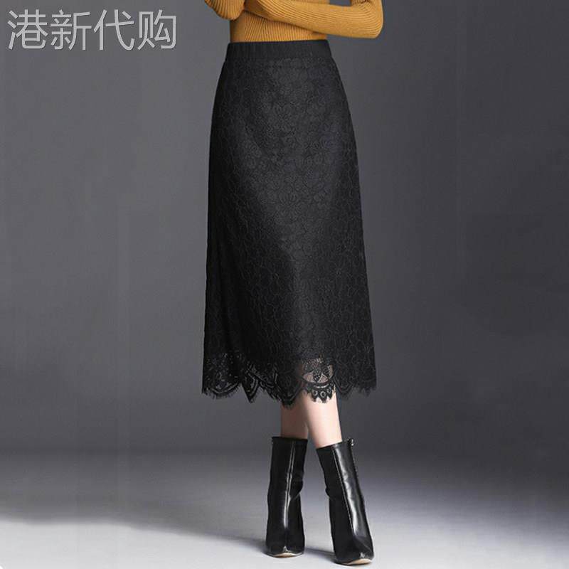 黑色蕾丝半身裙女2025春秋新款韩版气质两面穿一步裹裙子包臀裙潮