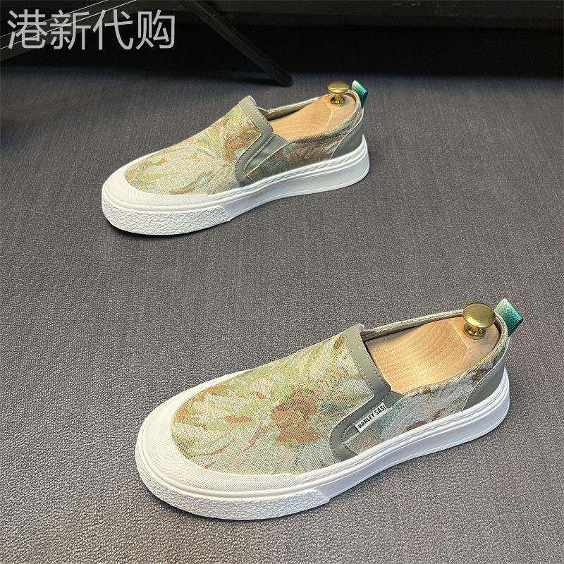 港风小众潮牌！TROR DIVE!透气复古一脚蹬帆布鞋男舒适百搭乐福鞋