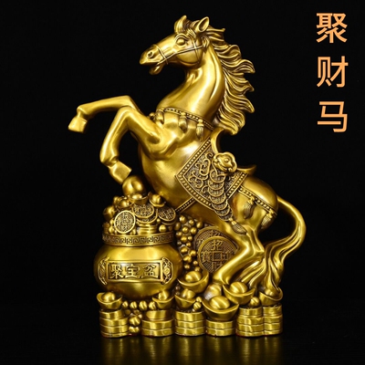 全黄铜马摆件马到成功铜马装饰