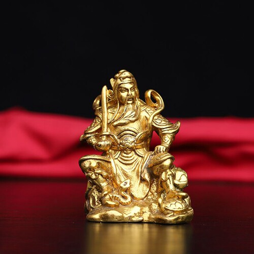 中式全铜玄天上帝摆件家居玄关