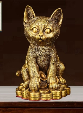 全铜招财猫摆件工艺品送礼中式