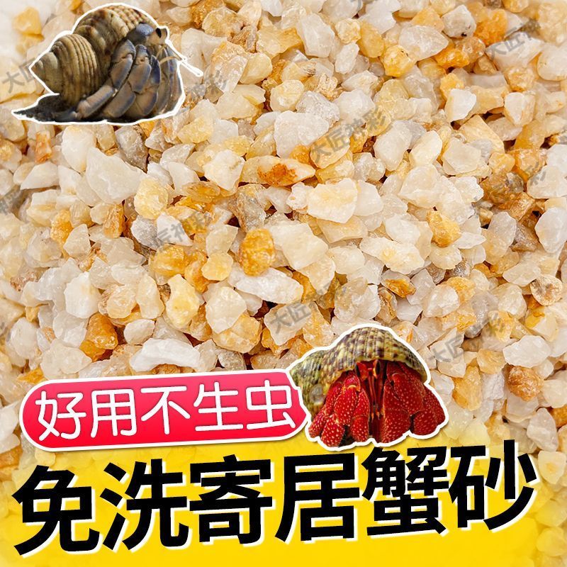 免洗海沙寄居蟹专用沙水草石乌龟铺底纯鱼缸底砂螃蟹底沙天然流沙