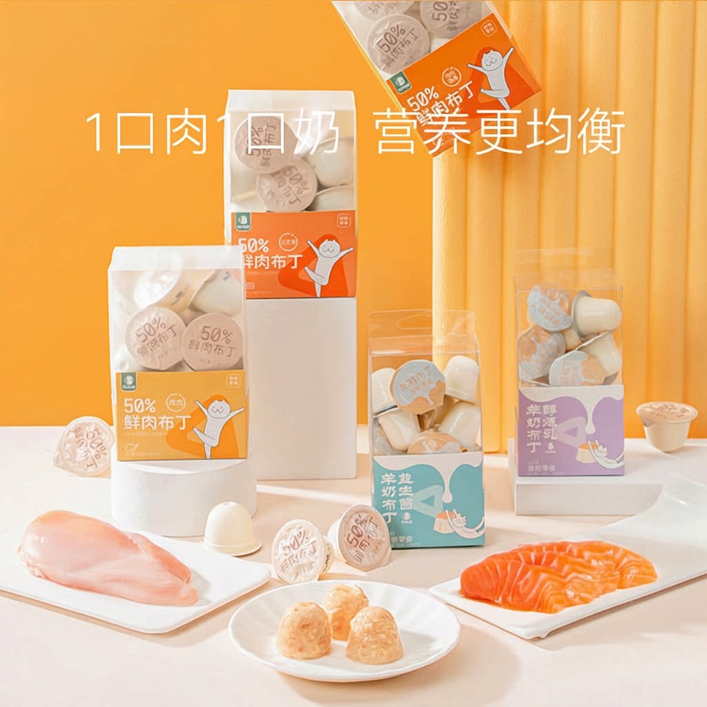 宠物鲜肉布丁猫咪零食羊奶犬果冻营养幼猫食品25g 12
