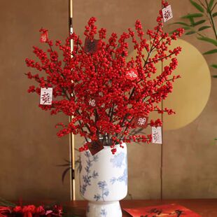 北美冬青红果真花鲜切花枝室内水培插花鲜花绿植水养年宵花卉植物