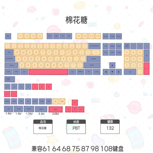 XDA-高度PBT键帽五面热升华