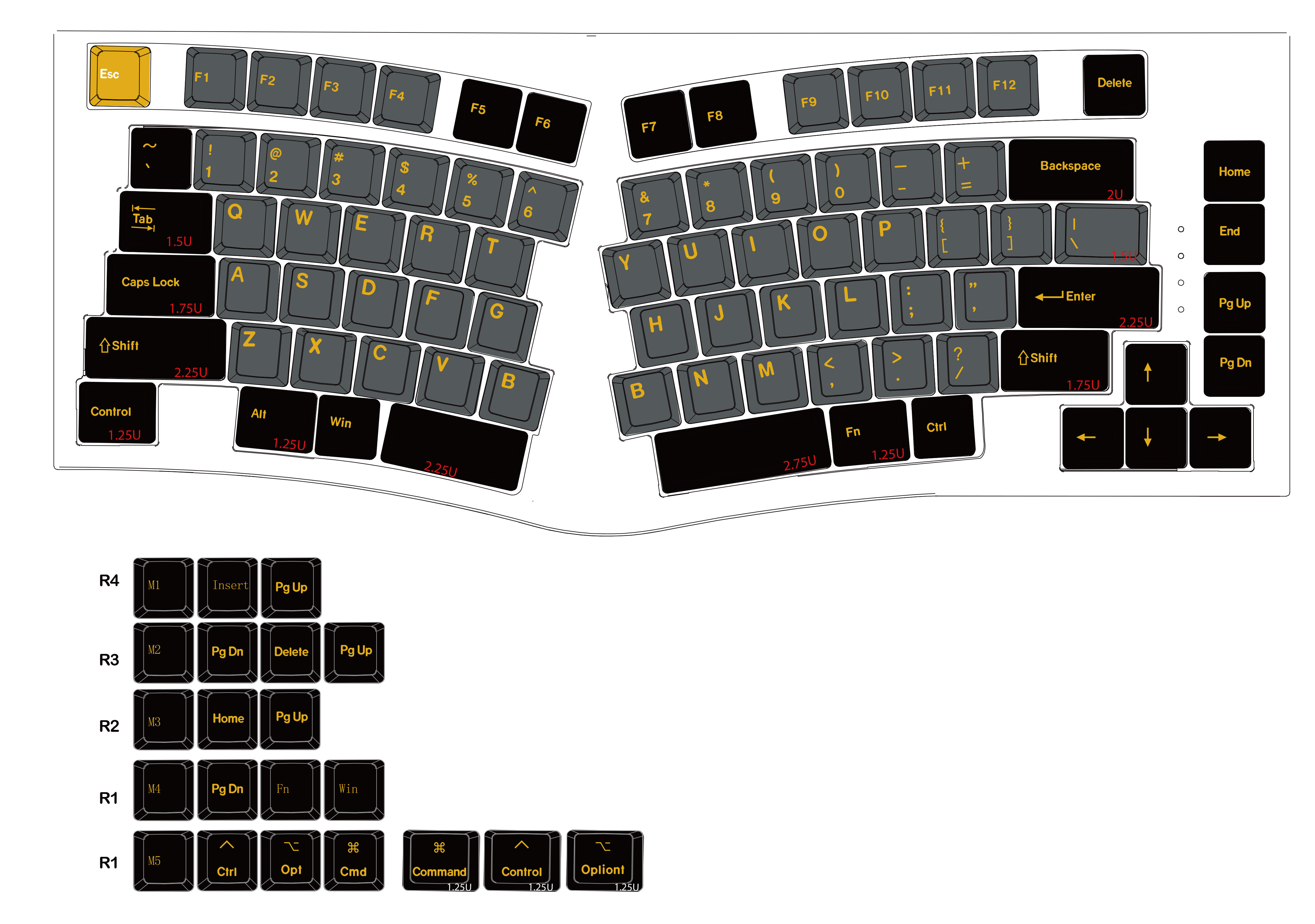 DNDKB ALICE75|80 KEYCHRON Q8|Q 10 MDA SUBLIMATION PBT KEYCAP