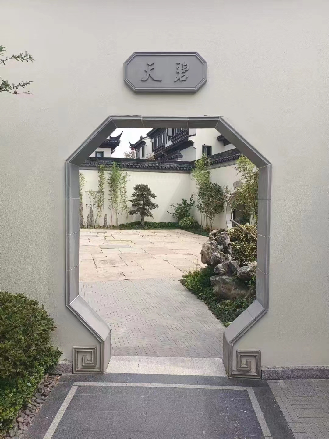 徽派门套线砖细门洞月亮门六角八角窗苏式门楼砖雕挂件纯手工制作