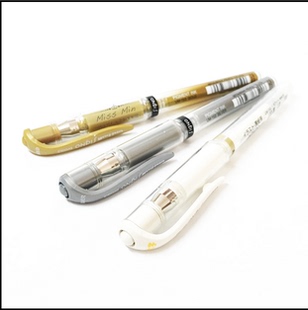 三菱中性笔UM-153高光笔1.0MM 签字笔 金 银 白黑水性笔中性笔