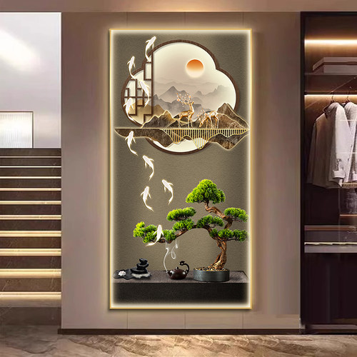 包安装玄关装饰画LED过道墙壁画