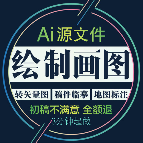 AI转换格式矢量图印刷文件地图绘制商家标注导航图logo变高清画图 - 封面