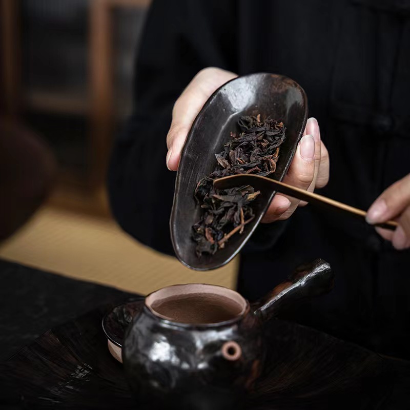 日式茶则家用茶荷醒茶器茶道零配